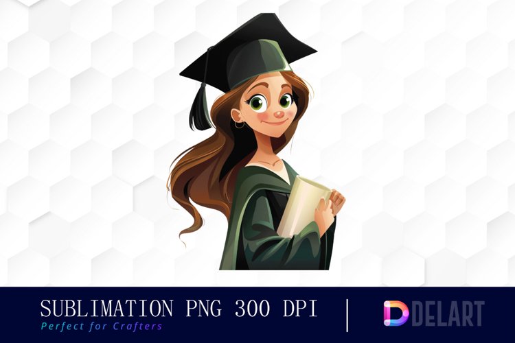 Graduation Girl Illustration Clipart