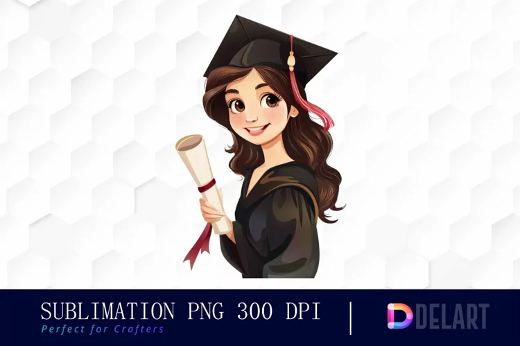 Graduation Girl Watercolor Clipart
