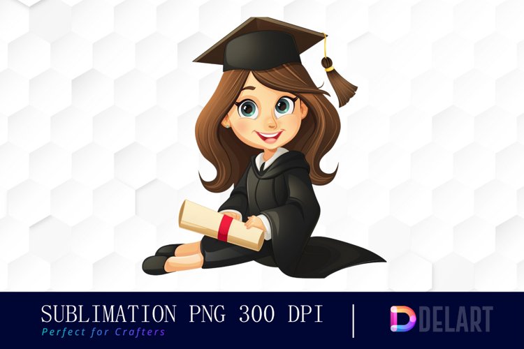 Graduation Girl Watercolor Clipart