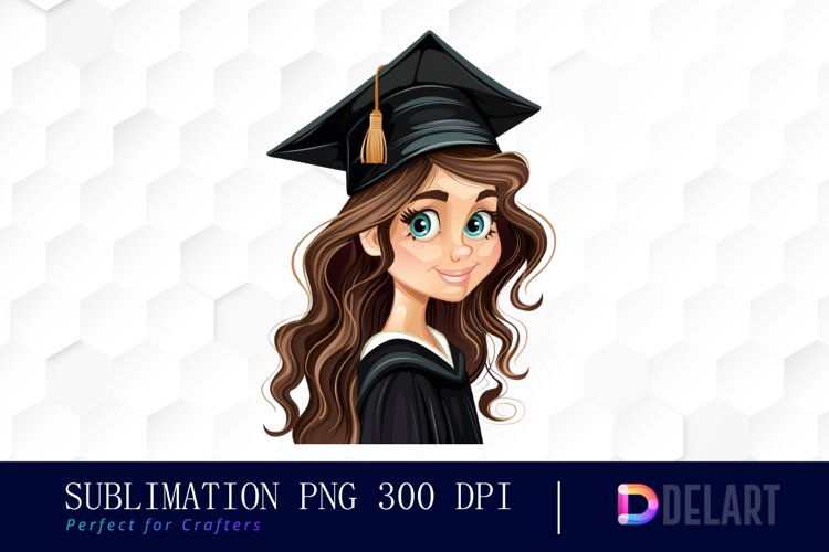 Graduation Girl Illustration Clipart