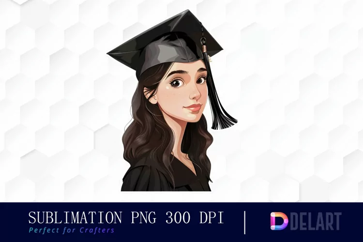Graduation Girl Stickers Illustration Clipart