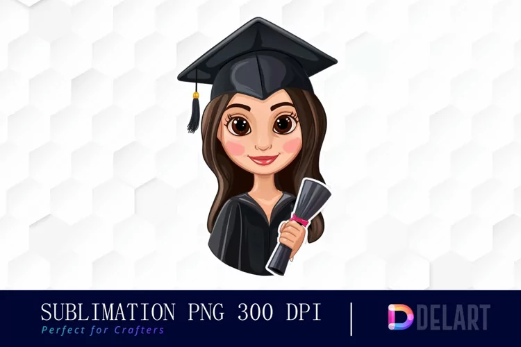 Graduation Girl Stickers Illustration Clipart