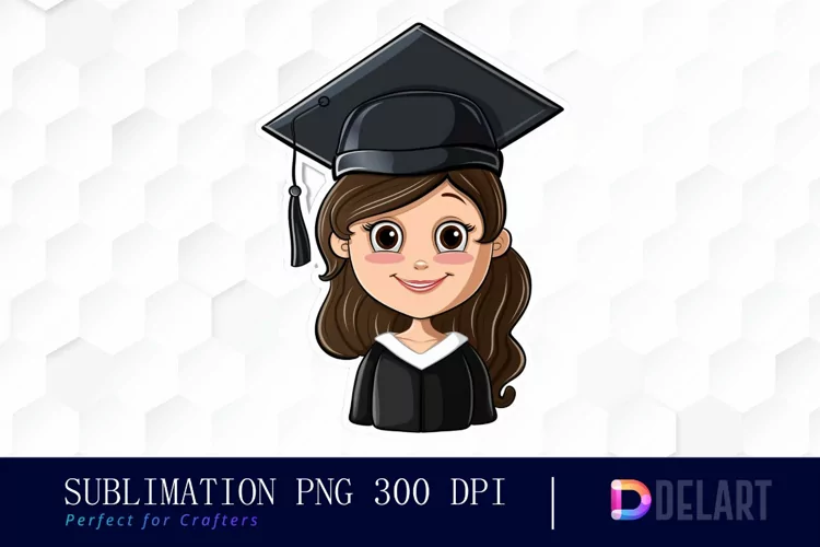 Graduation Girl Stickers Illustration Clipart