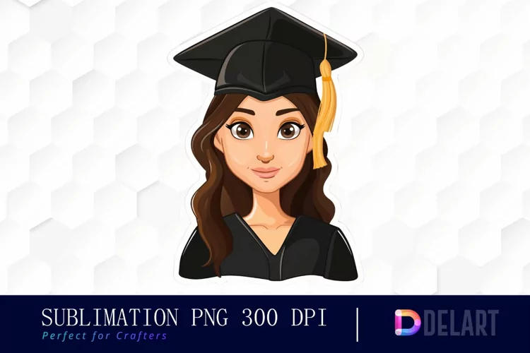 Graduation Girl Stickers Illustration Clipart