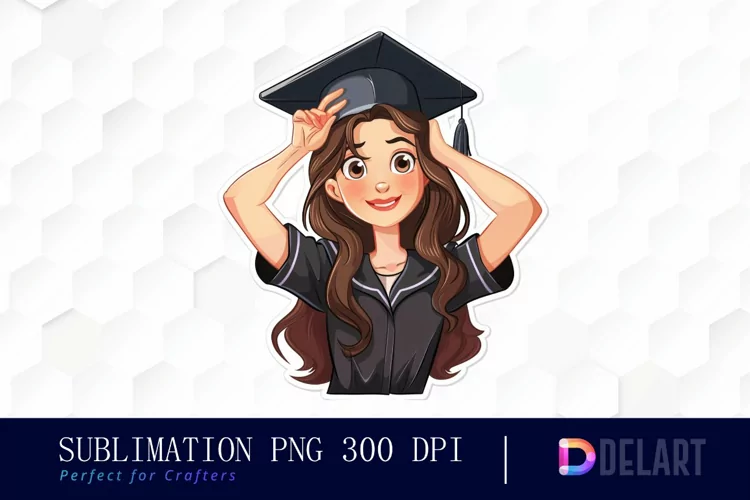 Graduation Girl Stickers Sublimation PNG Clipart