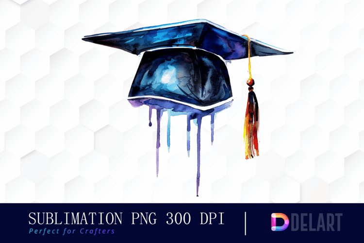 Graduation Hat Watercolor Clipart