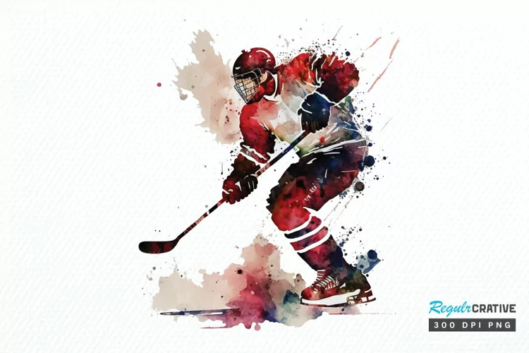 Watercolor Hockey PNG Clipart