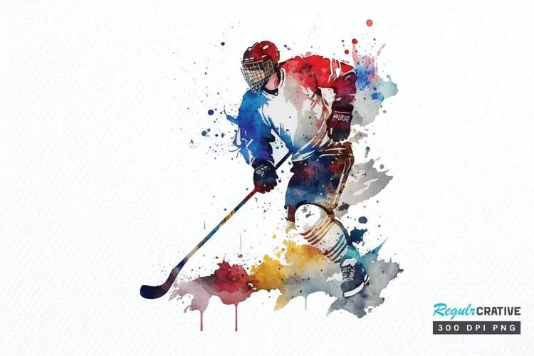 Watercolor Hockey PNG Clipart