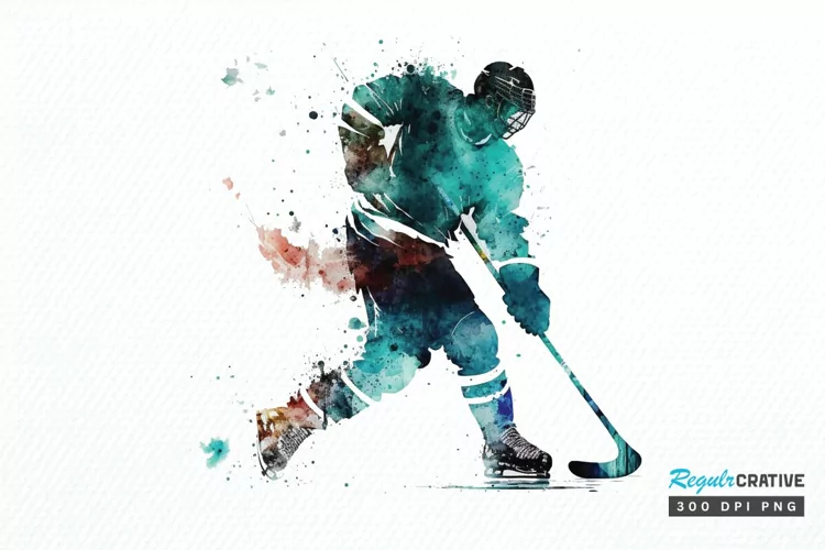 Watercolor Hockey PNG Clipart