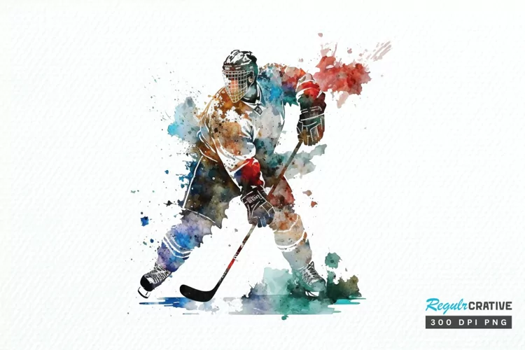 Watercolor Hockey PNG Clipart