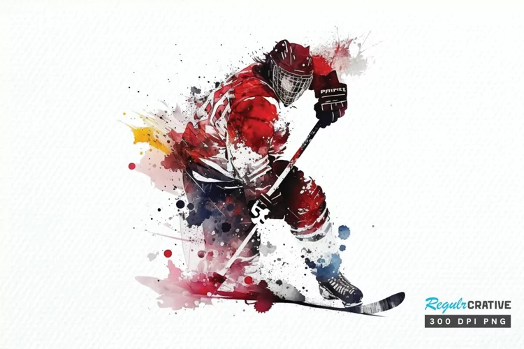 Watercolor Hockey PNG Clipart