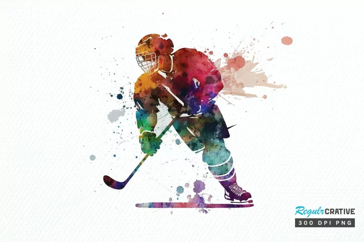 Watercolor Hockey PNG Clipart