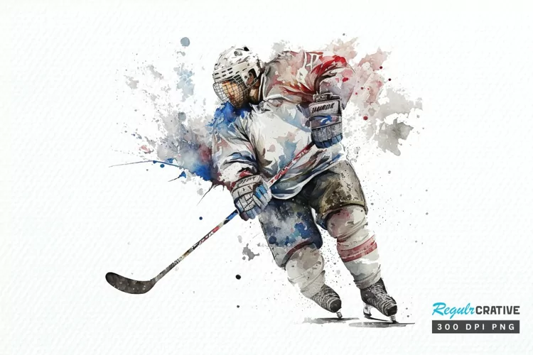 Watercolor Hockey PNG Clipart