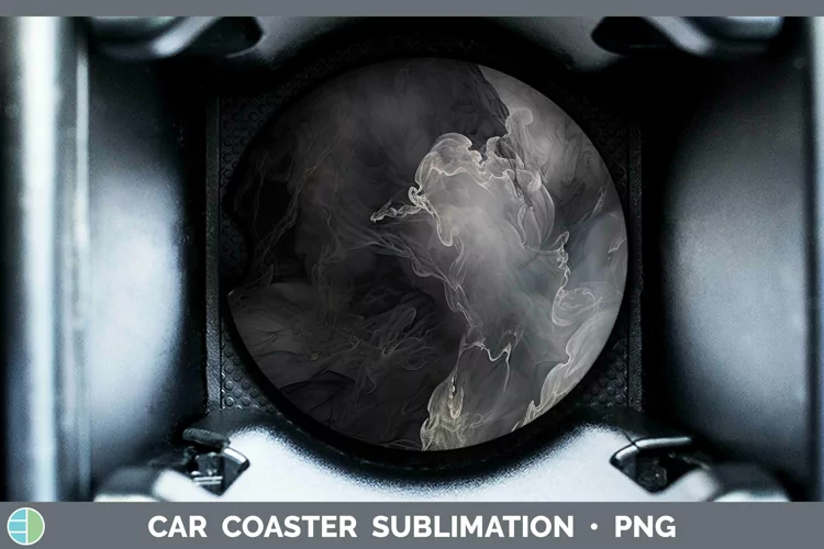 Watercolor Gray Car Coaster Sublimation Coaster Designs