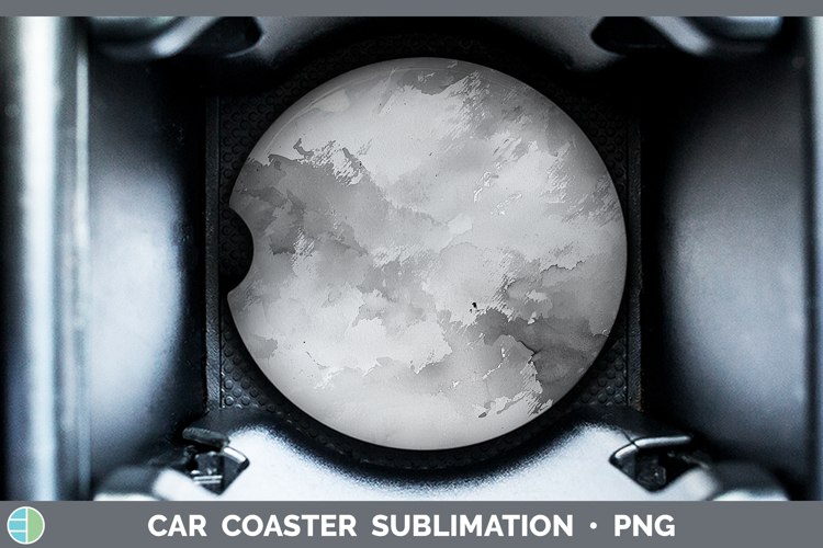 Watercolor Gray Car Coaster Sublimation Designs