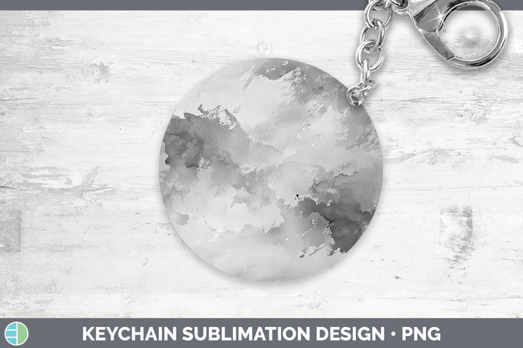 Watercolor Gray Keychain Sublimation Keyring Designs