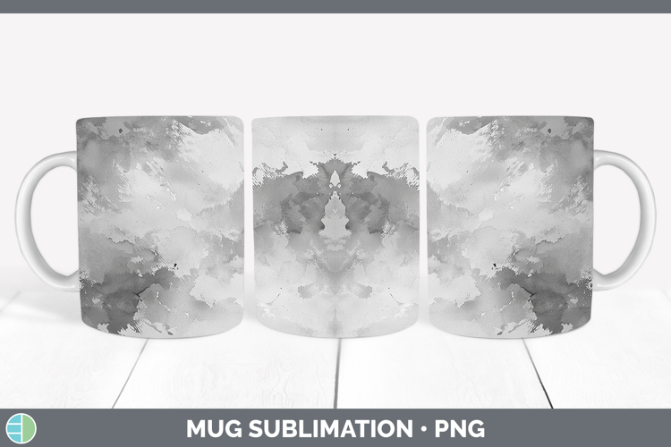 Watercolor Gray Mug Wrap Sublimation Coffee Cup Designs