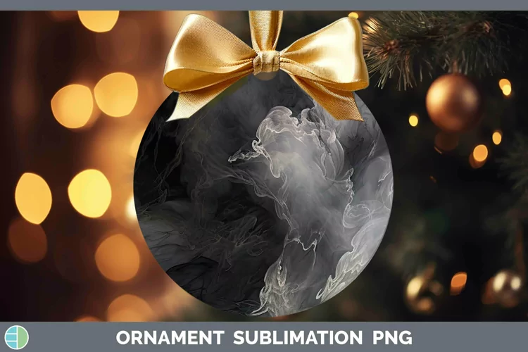 Watercolor Gray Ornament Sublimation Bauble Designs