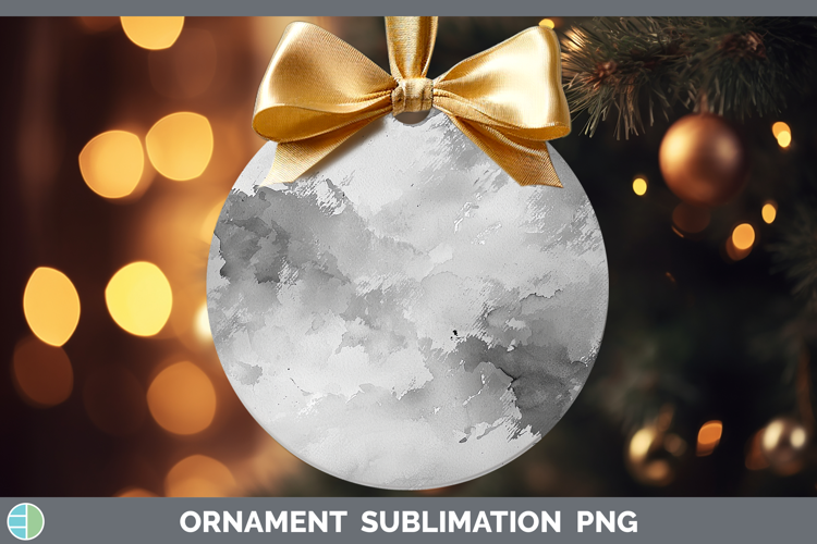 Watercolor Gray Ornament Sublimation Bauble Designs