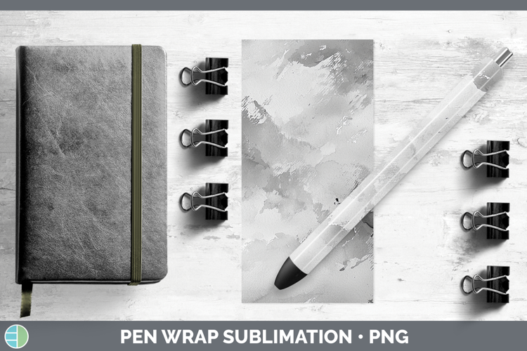 Watercolor Gray Pen Wrap Sublimation Pen Designs