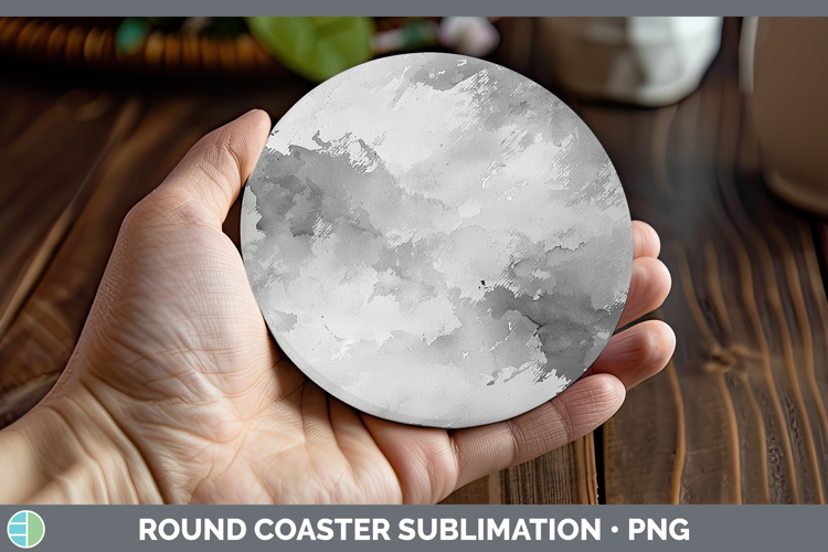 Watercolor Gray Round Coaster Sublimation Coaster Designs