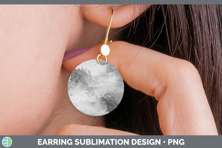 Watercolor Gray Round Earrings Sublimation Earrings Designs