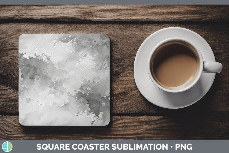 Watercolor Gray Square Coaster Sublimation Coaster Designs
