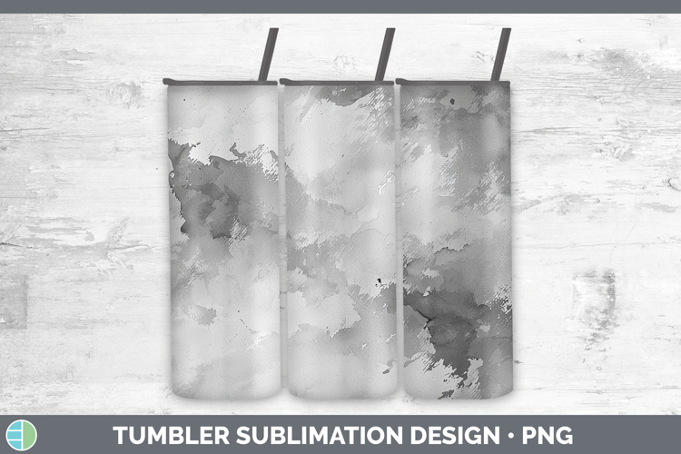 Watercolor Gray Tumbler Sublimation 20 oz Skinny Tumbler Des