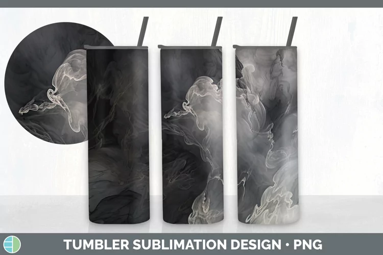 Watercolor Gray Tumbler Sublimation 20 oz Skinny Tumbler Des