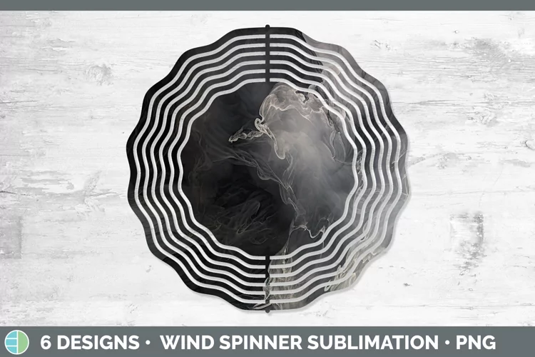 Watercolor Gray Wind Spinner Sublimation Spinner Designs