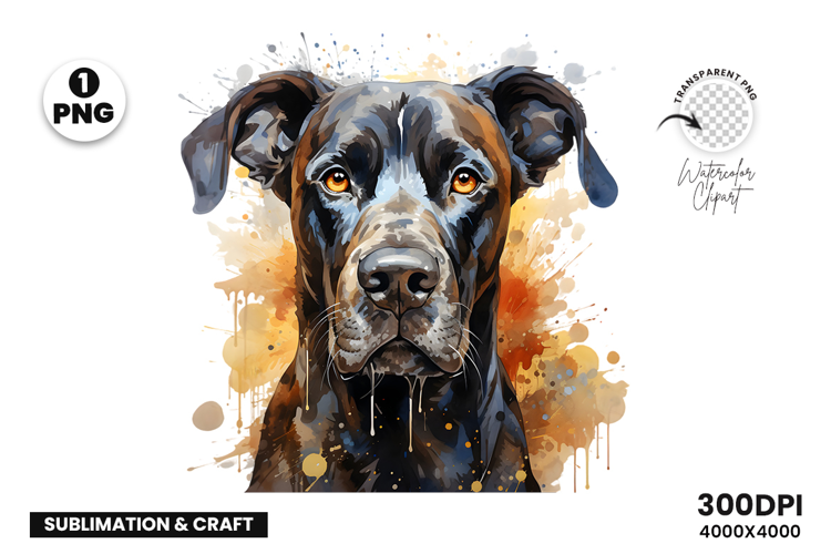 Watercolor Great Dane Dog Clipart Sublimation Design PNG