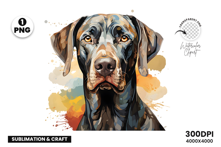 Watercolor Great Dane Dog Clipart Sublimation Design PNG
