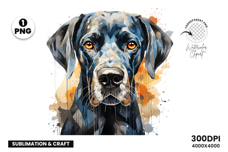 Watercolor Great Dane Dog Clipart Sublimation Design PNG