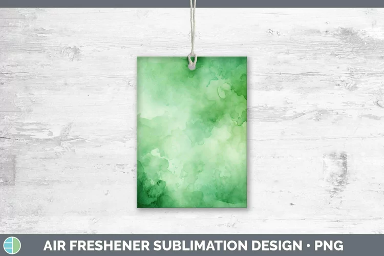 Watercolor Green Air Freshener Sublimation Car Freshener Des