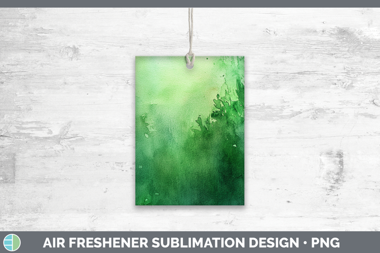 Watercolor Green Air Freshener Sublimation Car Freshener Des