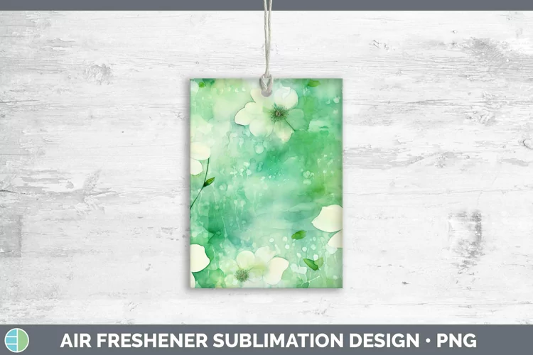 Watercolor Green Air Freshener Sublimation Car Freshener Des