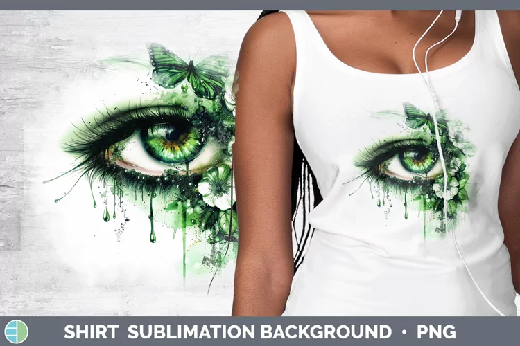Watercolor Green Eye Shirt Sublimation Sublimation Backgroun