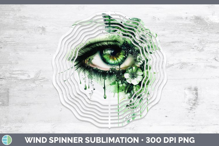 Watercolor Green Eye Wind Spinner Sublimation Spinner Design