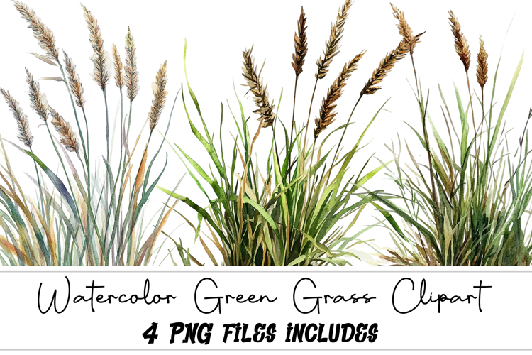 Watercolor Green Grass Clipart