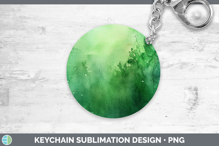 Watercolor Green Keychain Sublimation Keyring Designs
