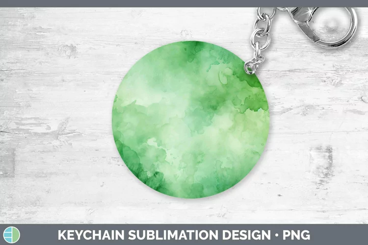 Watercolor Green Keychain Sublimation Keyring Designs