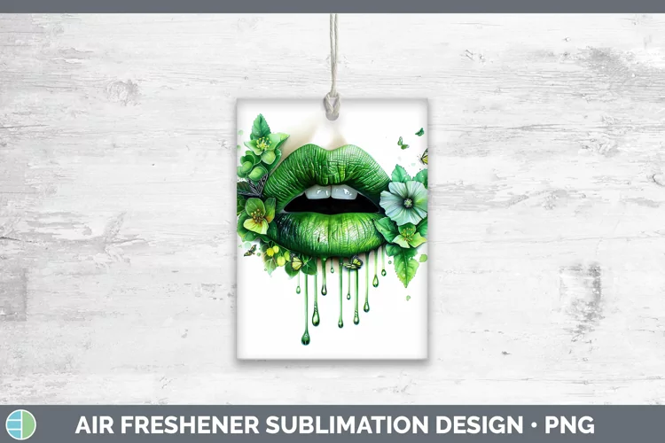 Watercolor Green Lips Air Freshener Sublimation Car Freshene