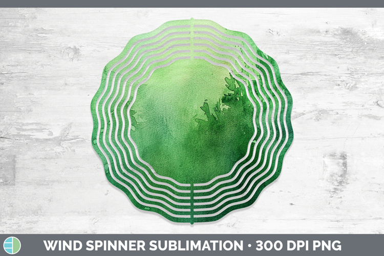 Watercolor Green Wind Spinner Sublimation Spinner Designs