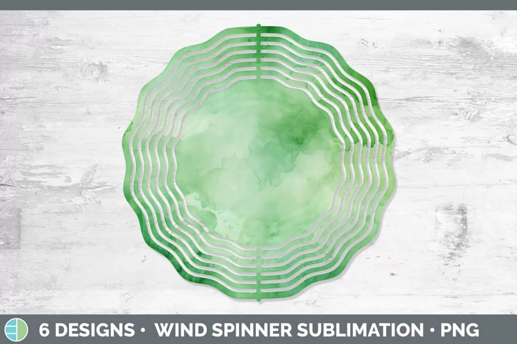 Watercolor Green Wind Spinner Sublimation Spinner Designs