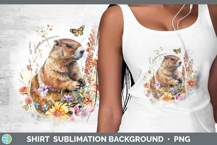 Watercolor Groundhog Shirt Sublimation Sublimation Backgroun