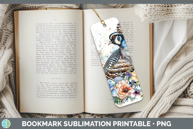 Watercolor Grouse Bookmark Sublimation Printable Designs