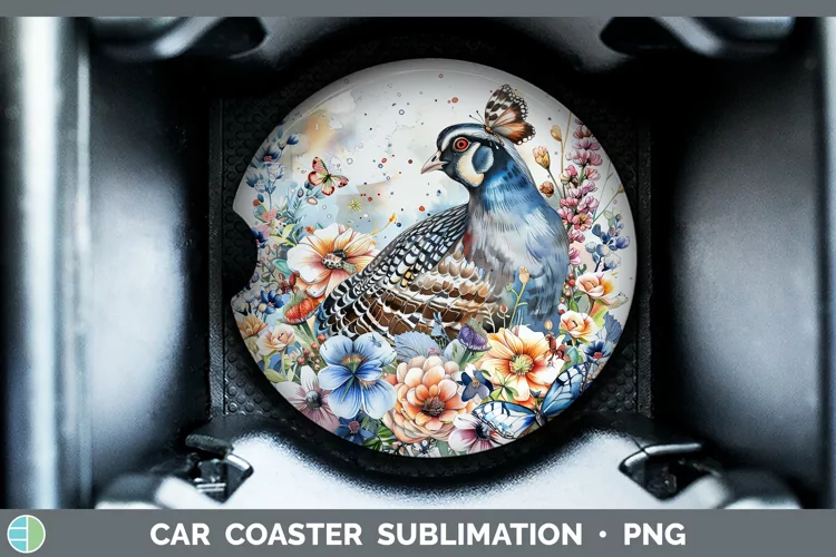 Watercolor Grouse Car Coaster Sublimation Coaster Designs