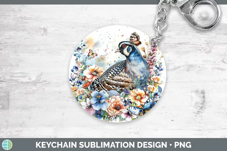 Watercolor Grouse Keychain Sublimation Keyring Designs