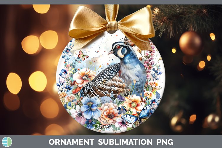 Watercolor Grouse Ornament Sublimation Bauble Designs