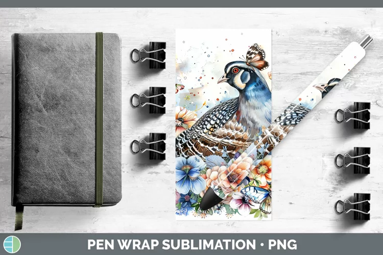 Watercolor Grouse Pen Wrap Sublimation Epoxy Pen Designs